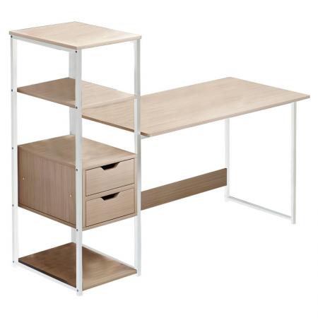 Бюро Zayn ΙΙ  с рафт - MDF естествено бяло 107x40x110 см