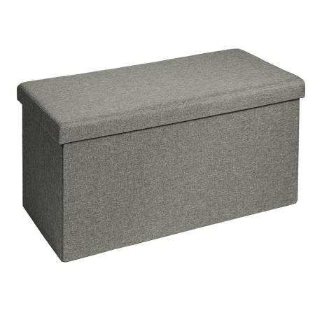 Табуретка-куфар Greatness  плат сив 76x38x38см