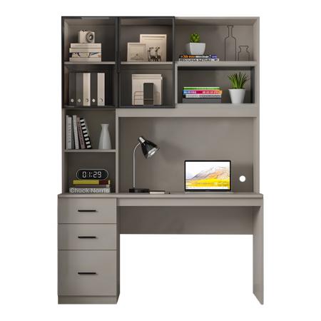 Компютърно бюро-етажерка Citoro  mdf в бежов цвят 120x50x180см