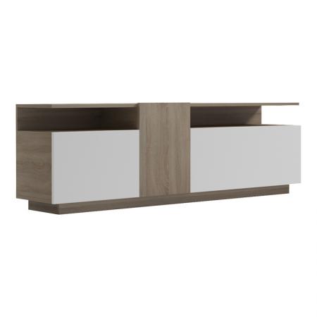 ТВ шкаф Vendora  в цвят sonoma-white 150x29.5x46.3см