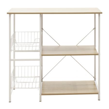 Подов етажерка Noon  с MDF в бяло-естествен цвят 80x34x75см