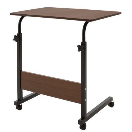 Метална повдигаща се компютърна маса Piper  MDF в цвят орех 60x40x69-90см