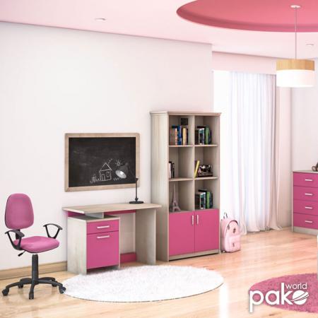 Офис маса Looney  с чекмеджета в цвят кастильо-розов 100x55x75см